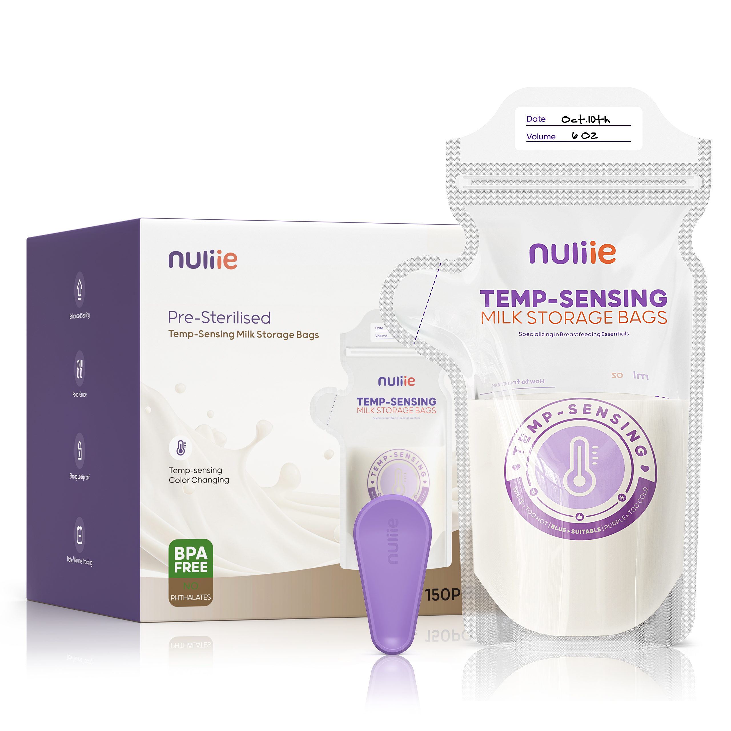 Nuliie Temp-Sensing Breastmilk Storage Bag